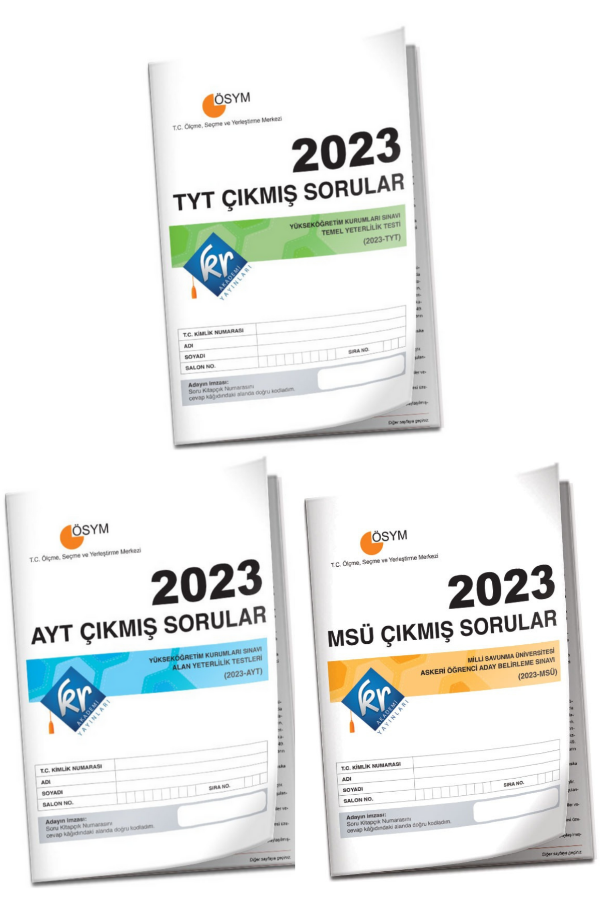 2023 TYT – AYT - MSÜ Çıkmış Sorular Tıpkı Basım Kitapçığı KR Akademi Yayınları
