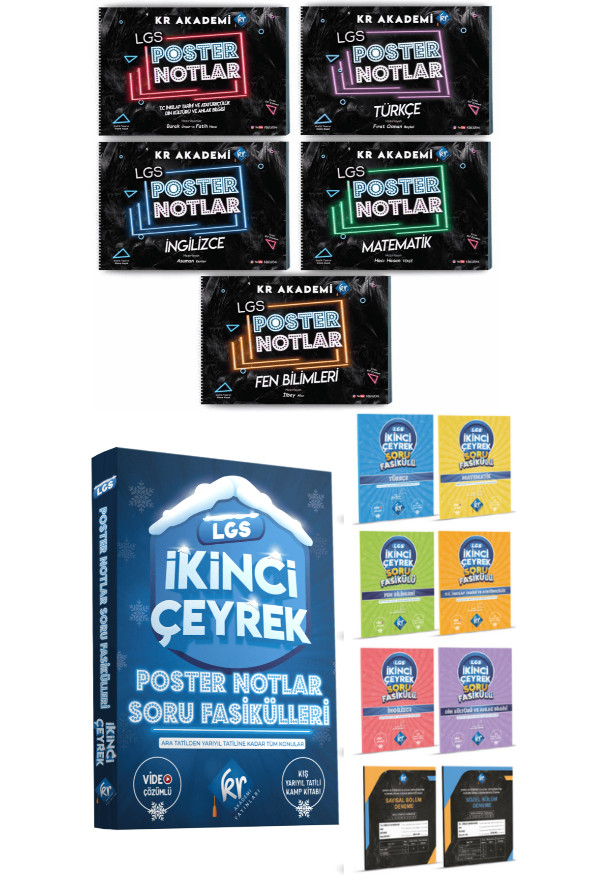 LGS Ikinci Çeyrek Soru Fasikülleri (2. Çeyrek) & LGS Poster Notlar Seti KR Akademi Yayınları