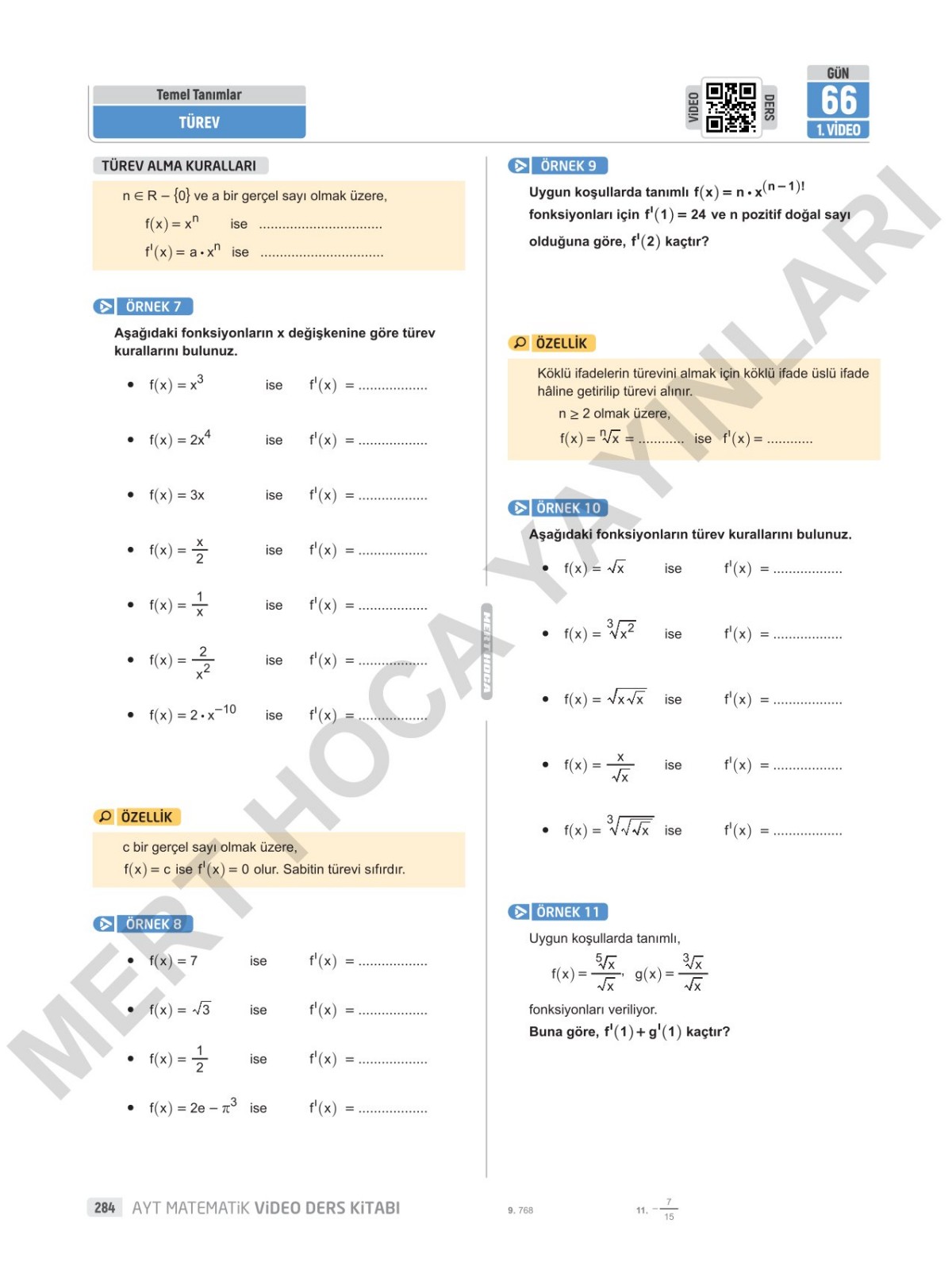 2025 90 Günde AYT Matematik Kampı Video Ders Kitabı Mert Hoca