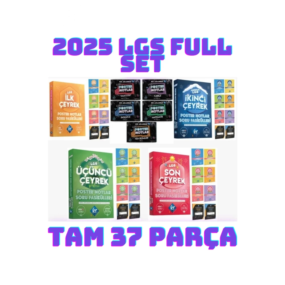 2025 Lgs Tam Set Konu Anlatımlı Poster Notlar Ve Çeyrekler Halinde Soru Fasikülleri Video Destekli