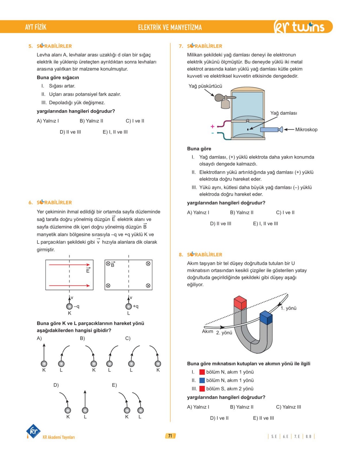 2026 AYT Twins Fizik Soru Bankası Altuğ Güneş KR Akademi Yayınları