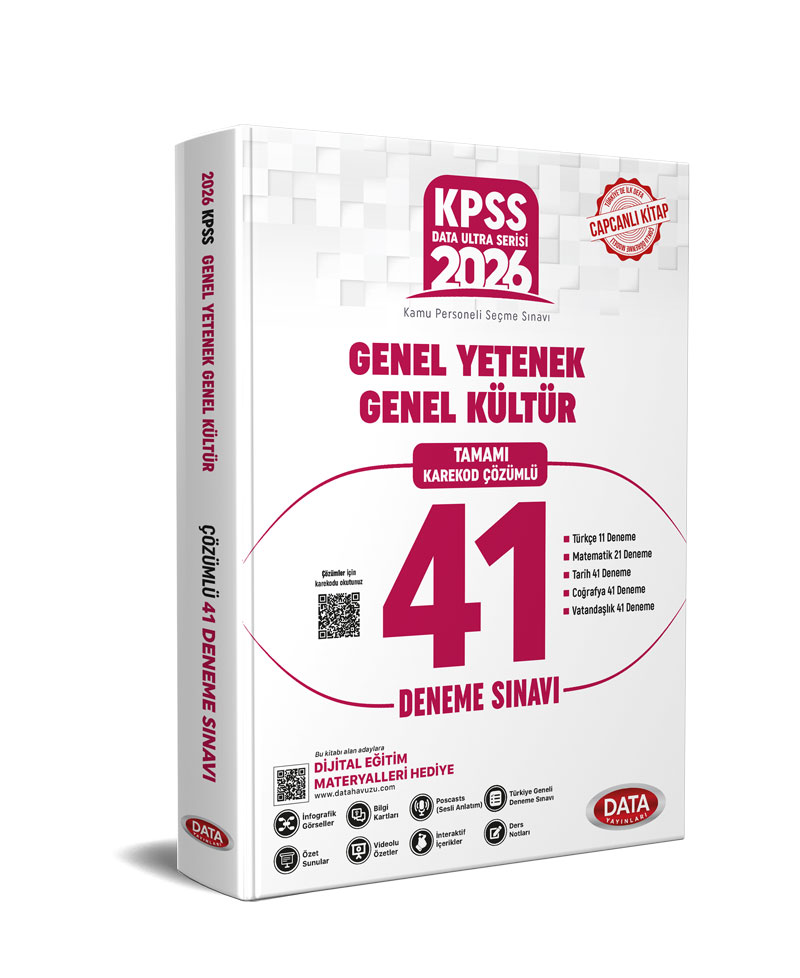 2026 KPSS Genel Kültür Genel Yetenek 41 Deneme Sınavı Data Yayınları 2026 KPSS Genel Kültür Genel Yetenek 41 Deneme Sınavı Data Yayınları