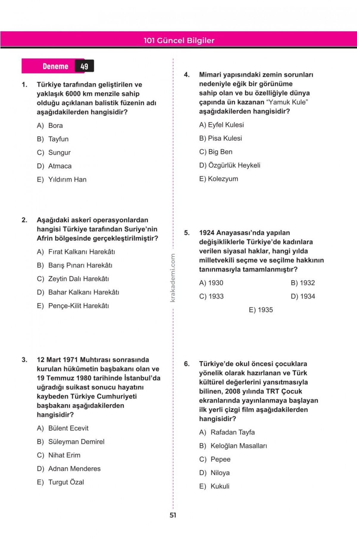 2026 KPSS Güncel Bilgiler 101 Deneme 606 Soru KR Akademi Yayınları 2026 KPSS Güncel Bilgiler 101 Deneme 606 Soru KR Akademi Yayınları