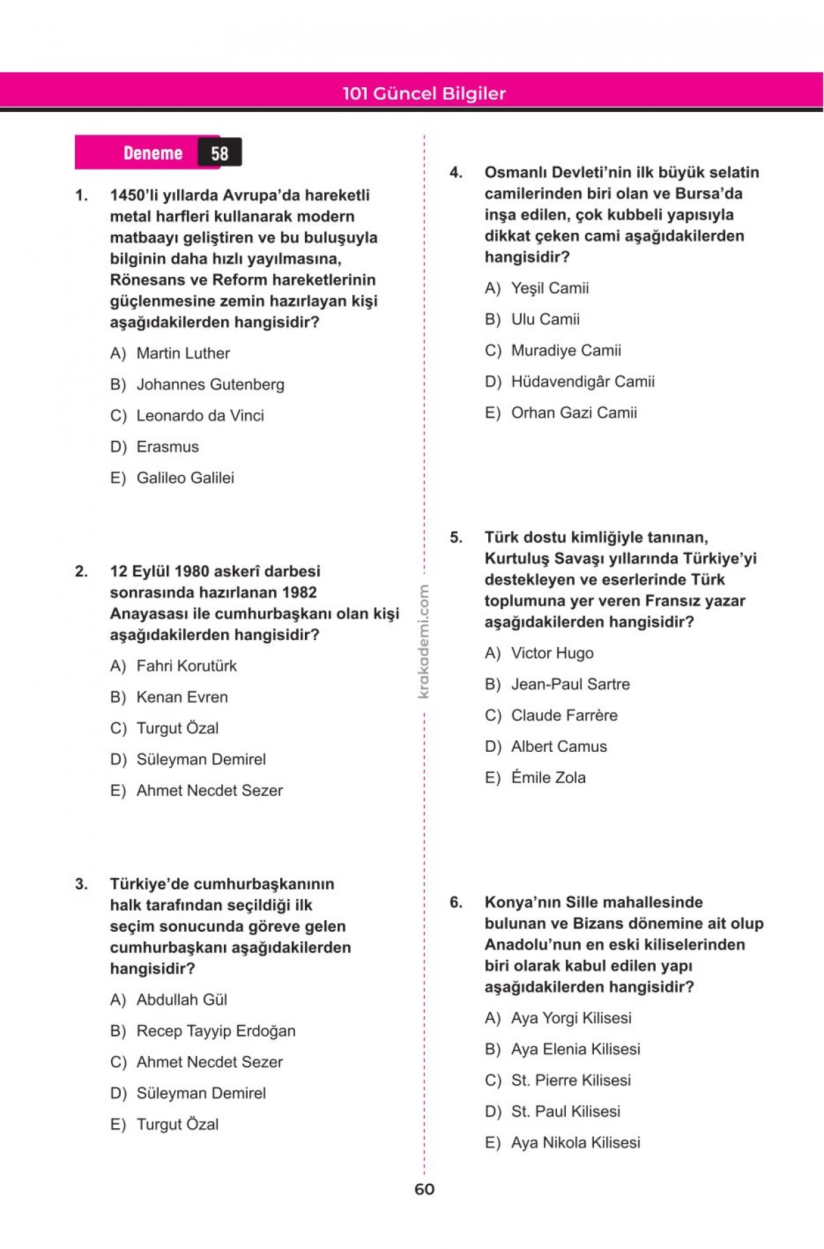 2026 KPSS Güncel Bilgiler 101 Deneme 606 Soru KR Akademi Yayınları