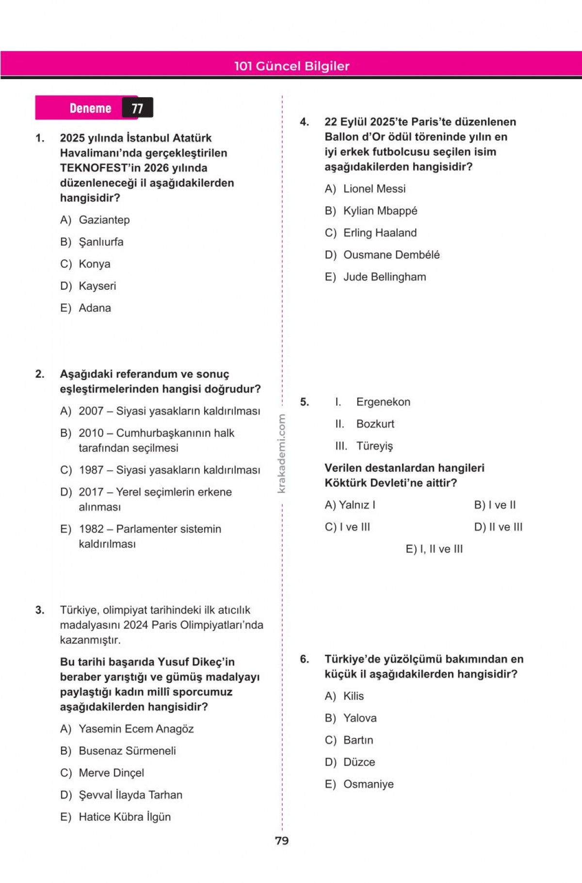 2026 KPSS Güncel Bilgiler 101 Deneme 606 Soru KR Akademi Yayınları
