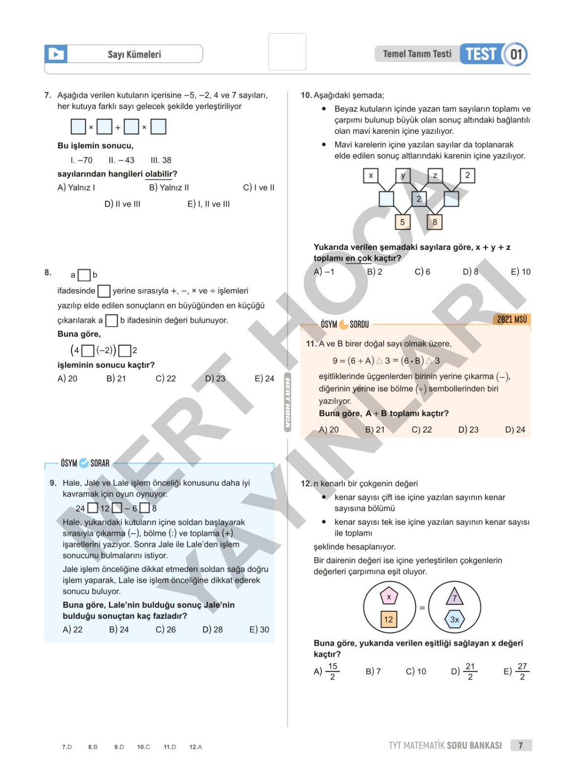 2025 TYT 70 Günde Matematik Soru Bankası Mert Hoca 2025 TYT 70 Günde Matematik Soru Bankası Mert Hoca