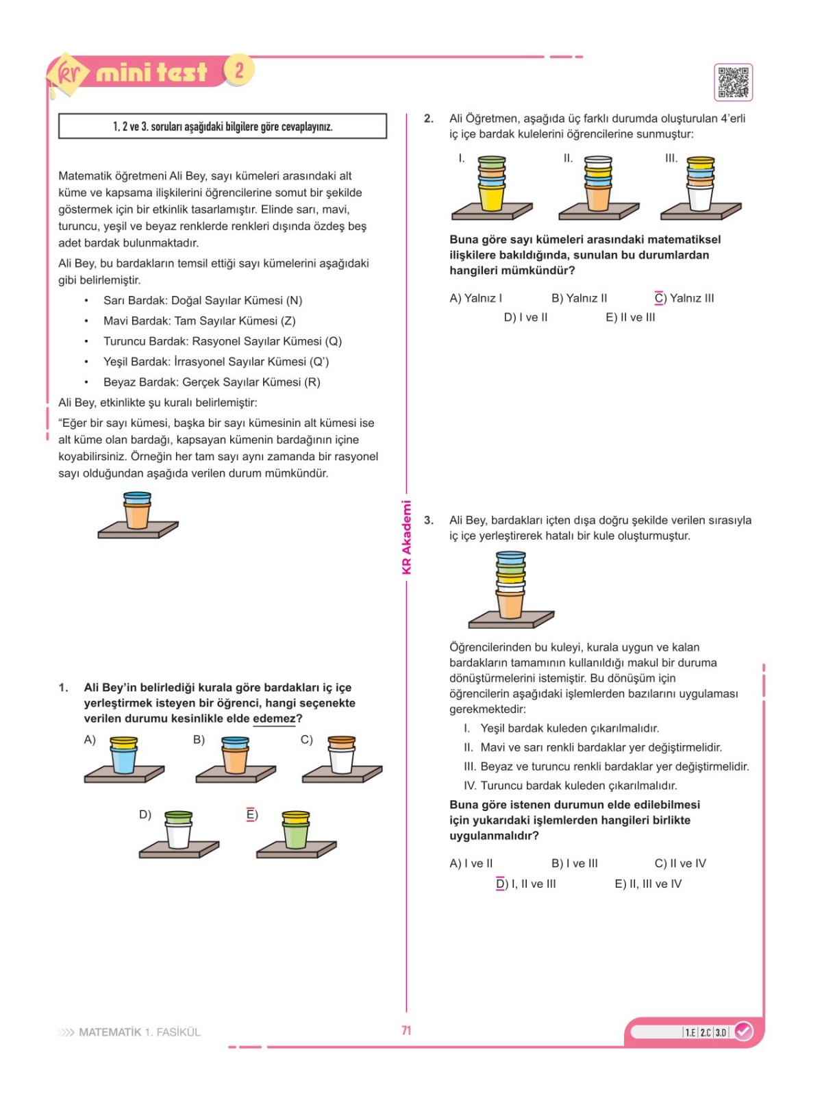 2028 Maarif Modeli Üniversite Giriş Sınavı İlk Oturum Matematik Soru Fasikülü Sayılar Özet Anlatımlı KR Akademi Yayınları