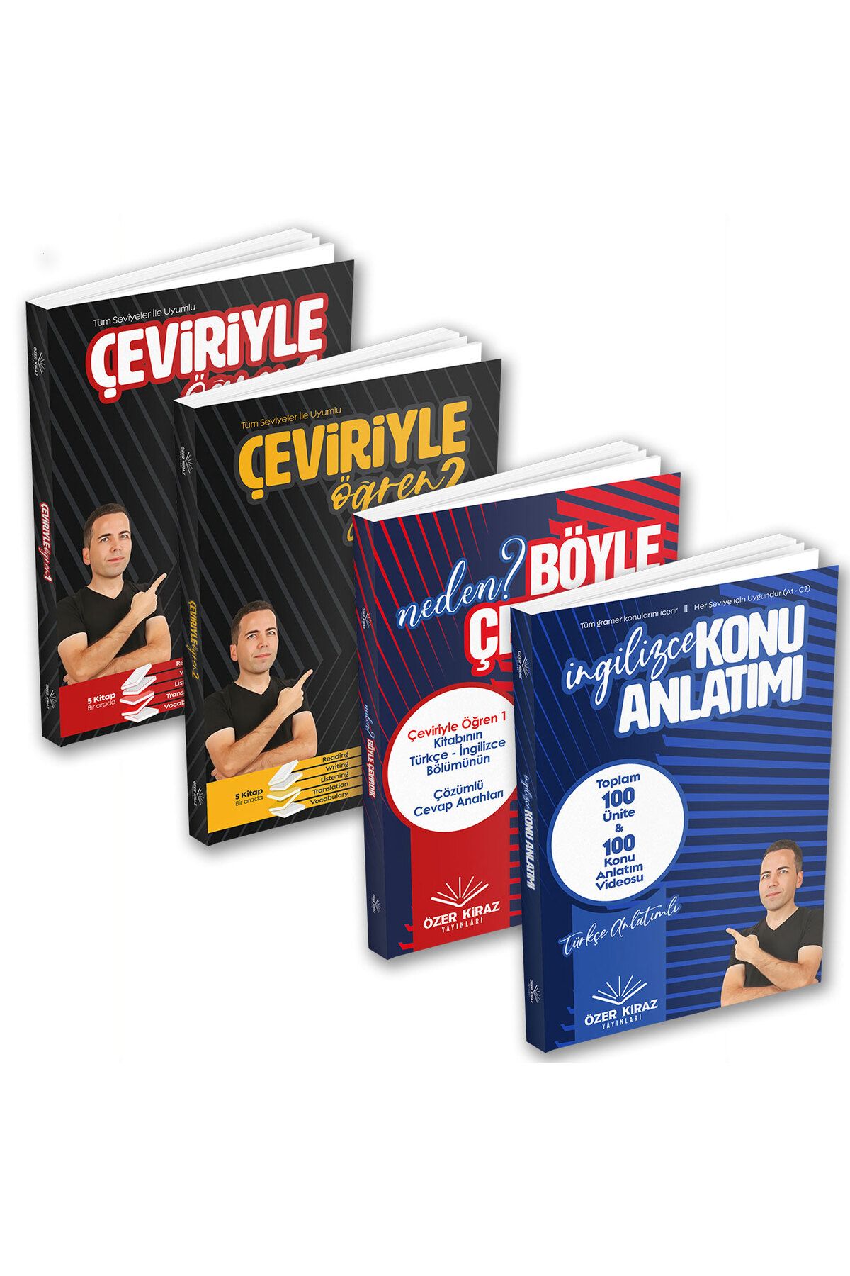 Özer Kiraz Yayınları 4 Kitaplı ve Video Destekli Genel İngilizce Seti