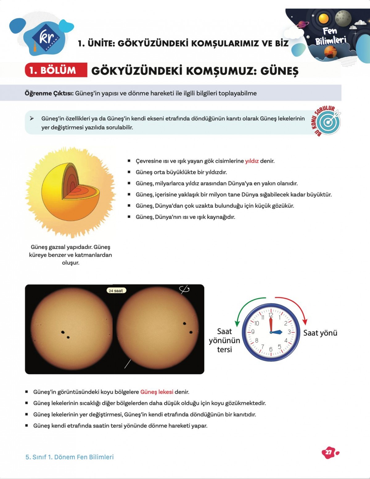 5. Sınıf Tüm Dersler 1. Dönem Yazılı Hazırlık Kitabı KR Akademi Yayınları