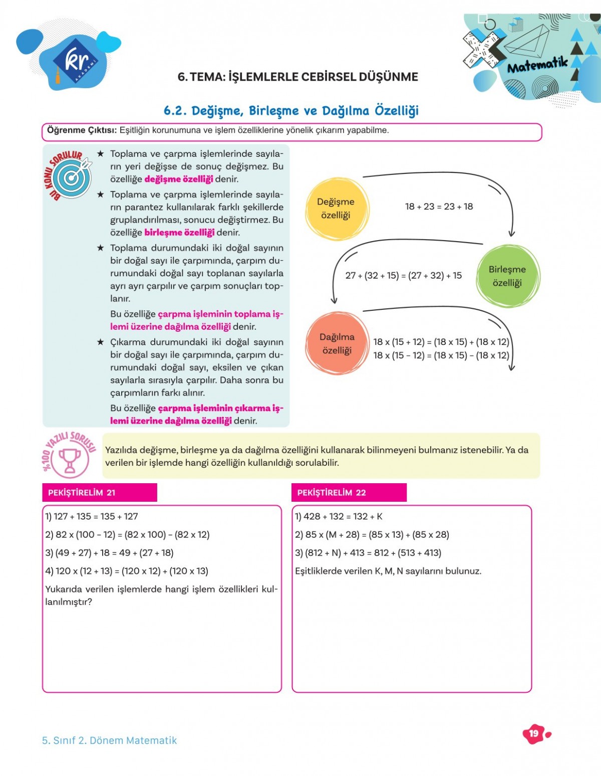 5. Sınıf Tüm Dersler 2. Dönem Yazılı Hazırlık Kitabı KR Akademi Yayınları