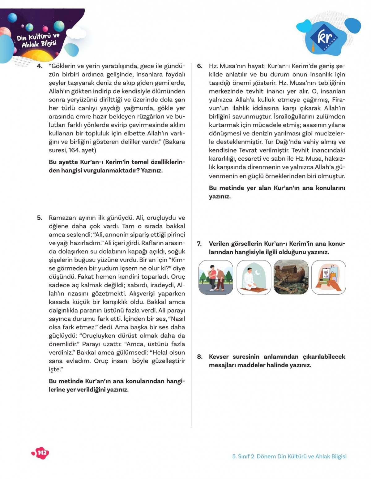 5. Sınıf Tüm Dersler 2. Dönem Yazılı Hazırlık Kitabı KR Akademi Yayınları