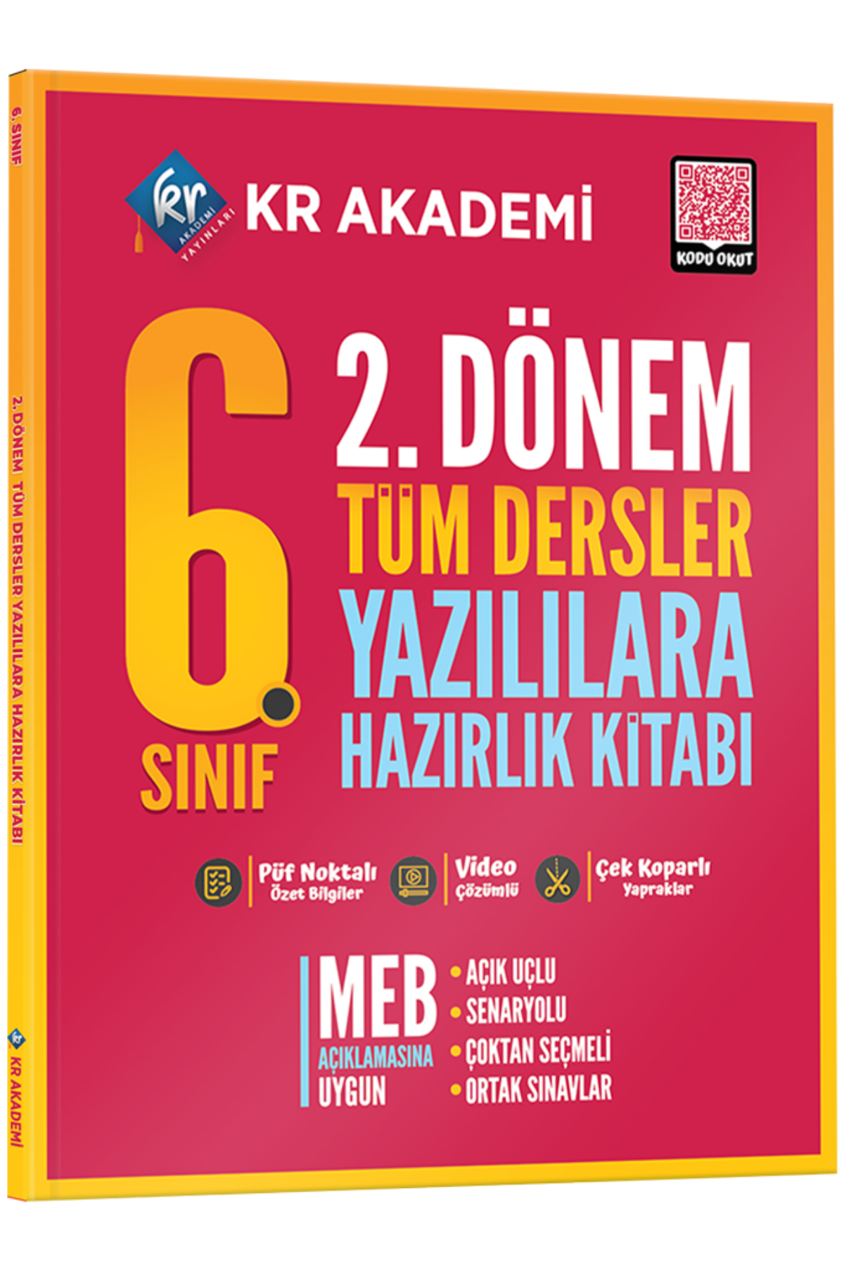 6. Sınıf 2. Dönem Tüm Dersler Yazılılara Hazırlık Kitabı KR Akademi Yayınları