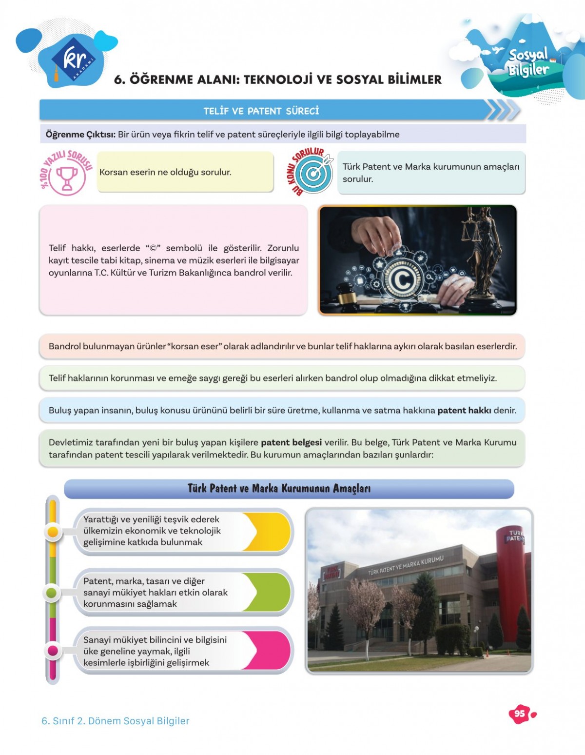 6. Sınıf Tüm Dersler 2. Dönem Yazılı Hazırlık Kitabı KR Akademi Yayınları