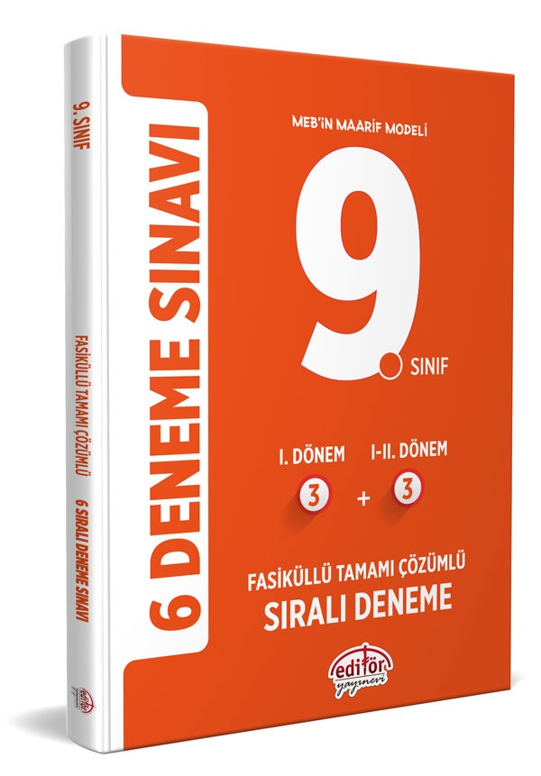 9. Sınıf Tamamı Çözümlü 6 Fasiküllü Deneme Sınavı Editör Yayınları