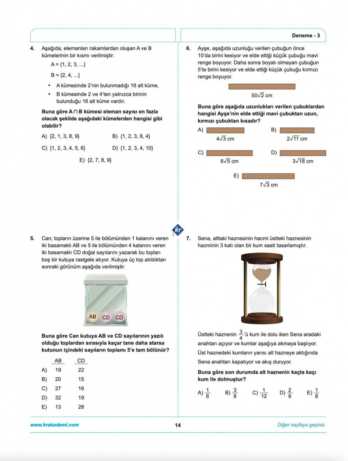 Anıl Hoca İle Matematik TYT Matematik İlk 12 Konu Soru Denemeleri KR Akademi Yayınları