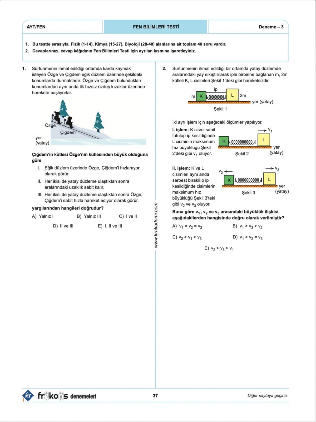 AYT 5 Frekans Denemeleri KR Akademi Yayınları AYT 5 Frekans Denemeleri KR Akademi Yayınları