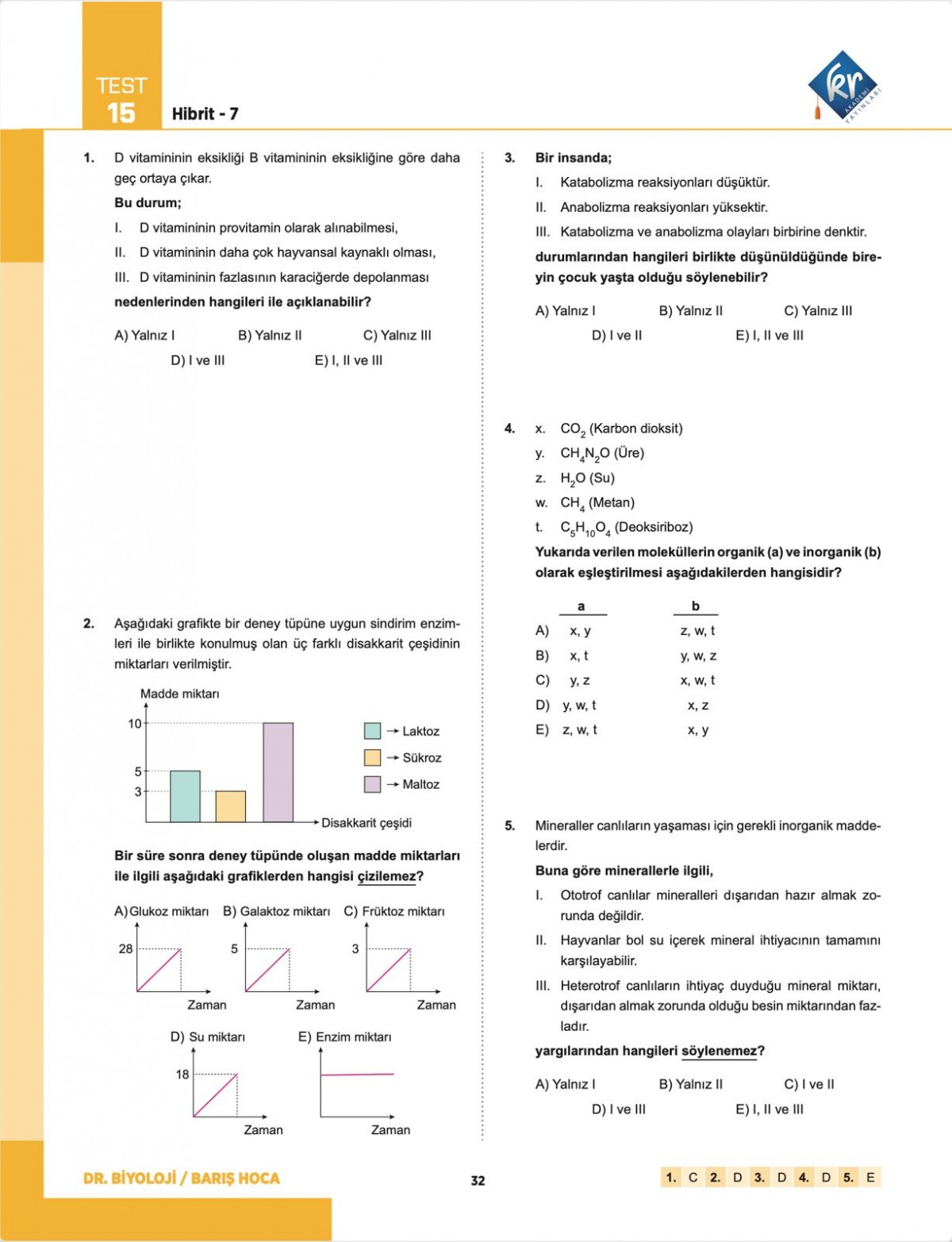 Barış Hoca TYT Dr. Biyoloji Soru Bankası Barış Hoca TYT Dr. Biyoloji Soru Bankası