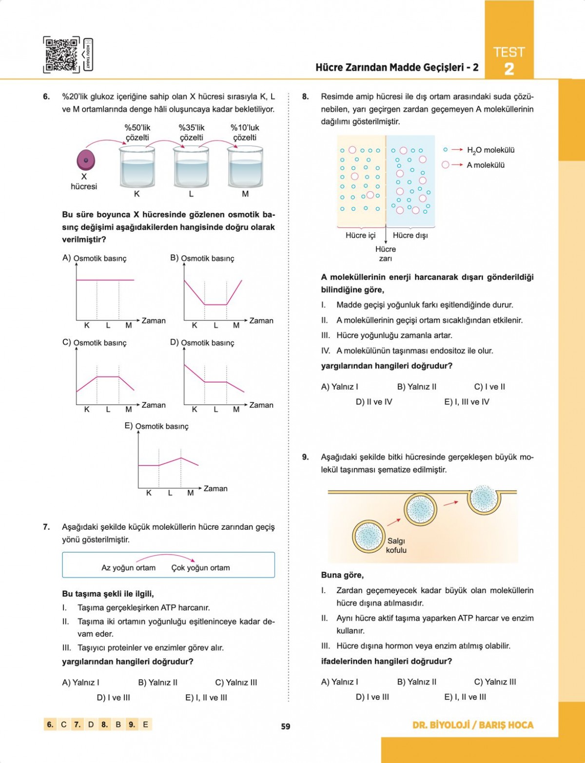 Barış Hoca TYT Dr. Biyoloji Soru Bankası Barış Hoca TYT Dr. Biyoloji Soru Bankası