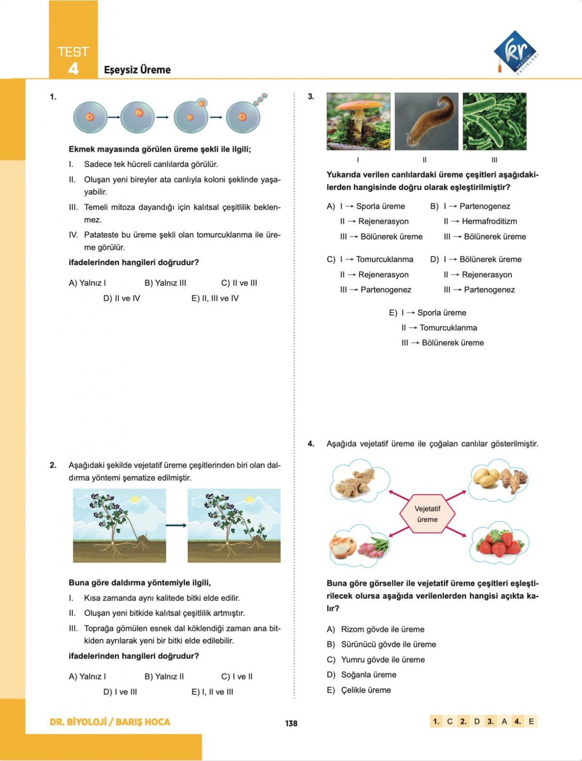 Barış Hoca TYT Dr. Biyoloji Soru Bankası Barış Hoca TYT Dr. Biyoloji Soru Bankası