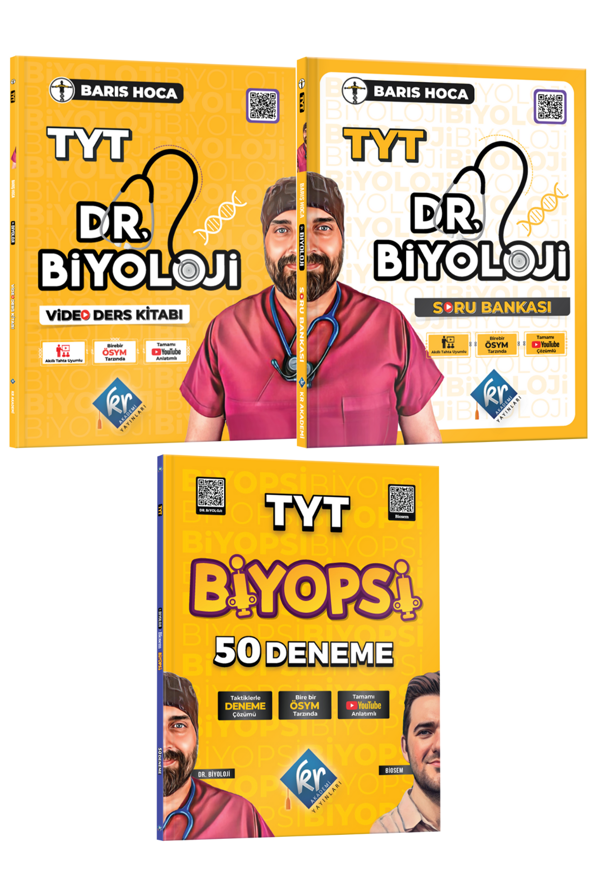 Barış Hoca TYT Dr. Biyoloji Video Ders Kitabı & Soru Bankası & TYT Biyopsi 50 Deneme Seti