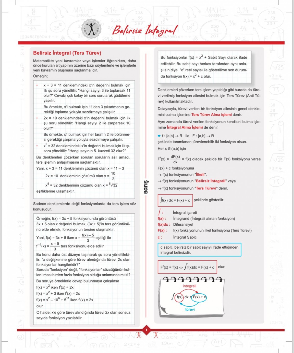 Barış Yayınları İntegral Matematik Fasikülleri Barış Yayınları İntegral Matematik Fasikülleri