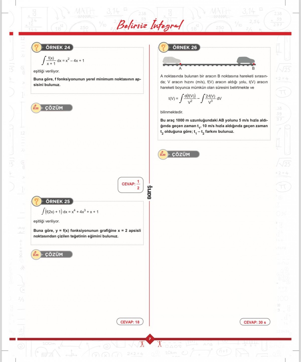 Barış Yayınları İntegral Matematik Fasikülleri Barış Yayınları İntegral Matematik Fasikülleri