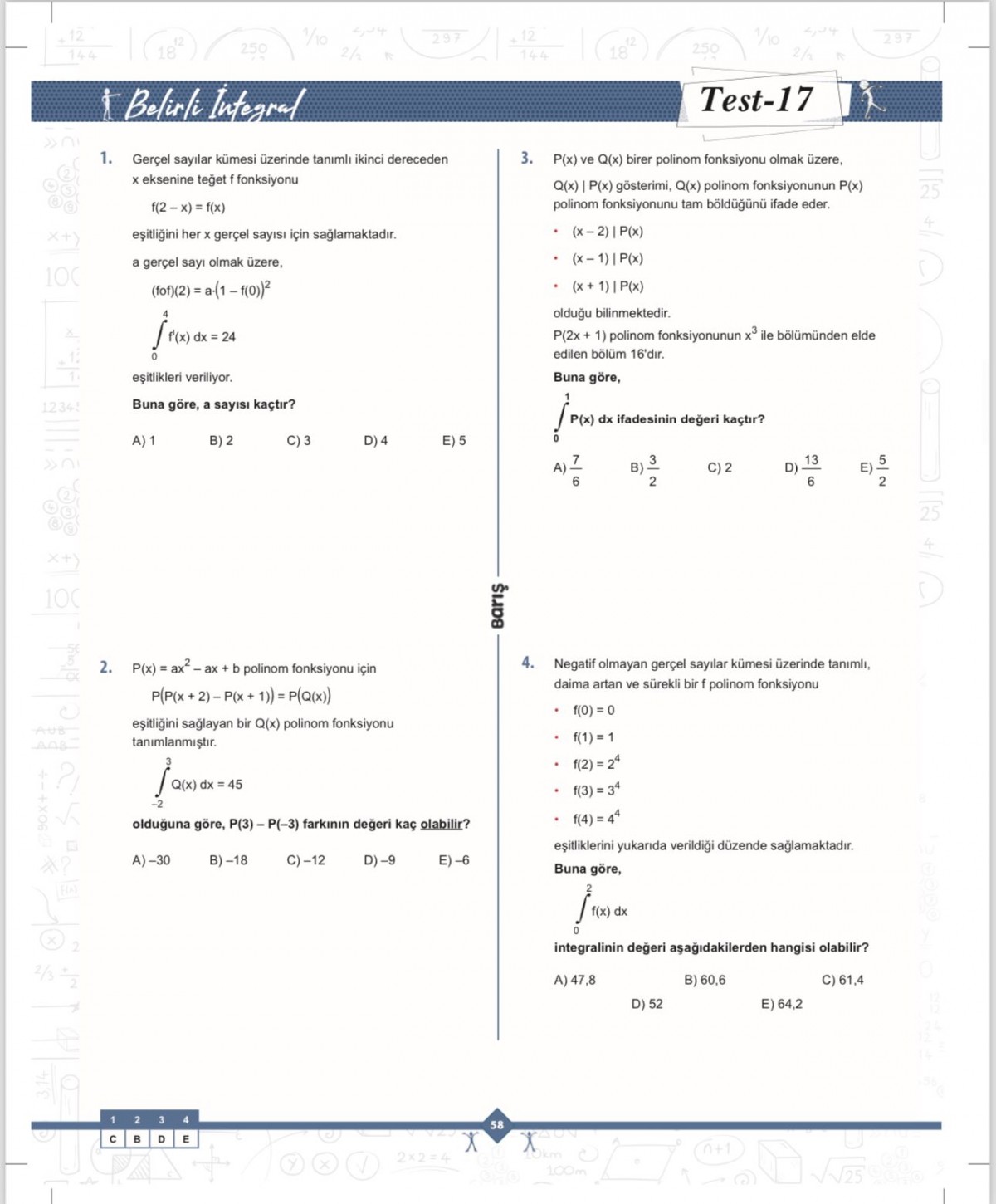 Barış Yayınları İntegral Matematik Fasikülleri Barış Yayınları İntegral Matematik Fasikülleri