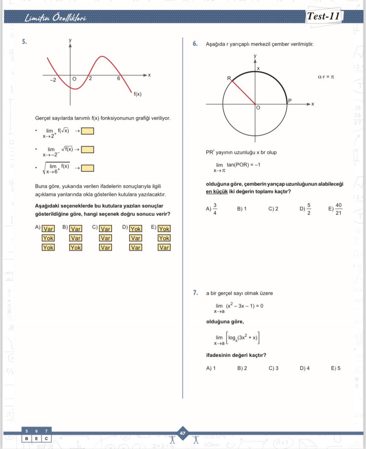 Barış Yayınları Limit Matematik Fasikülleri