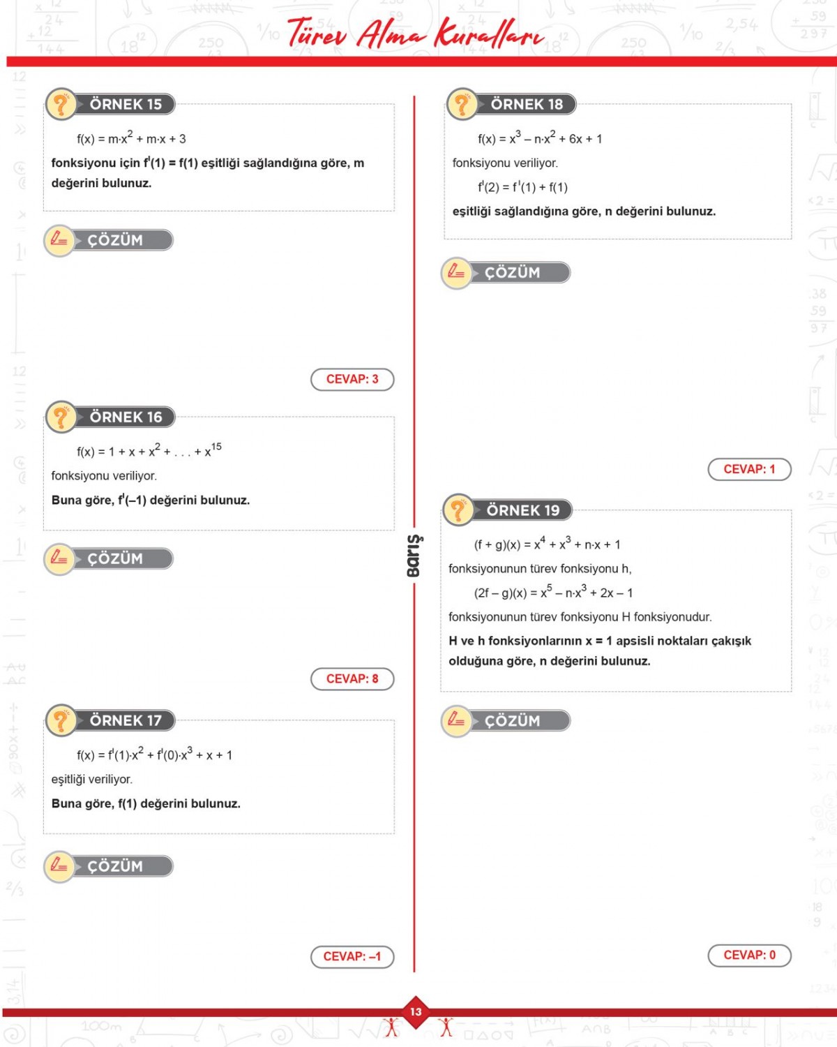 Barış Yayınları Türev Matematik Fasikülleri