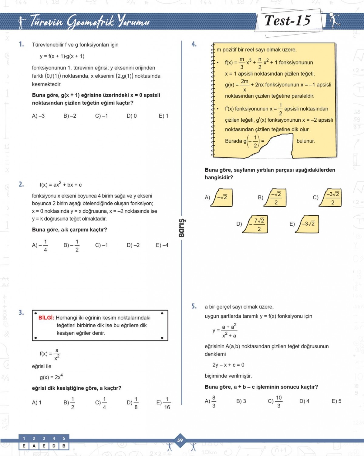 Barış Yayınları Türev Matematik Fasikülleri Barış Yayınları Türev Matematik Fasikülleri