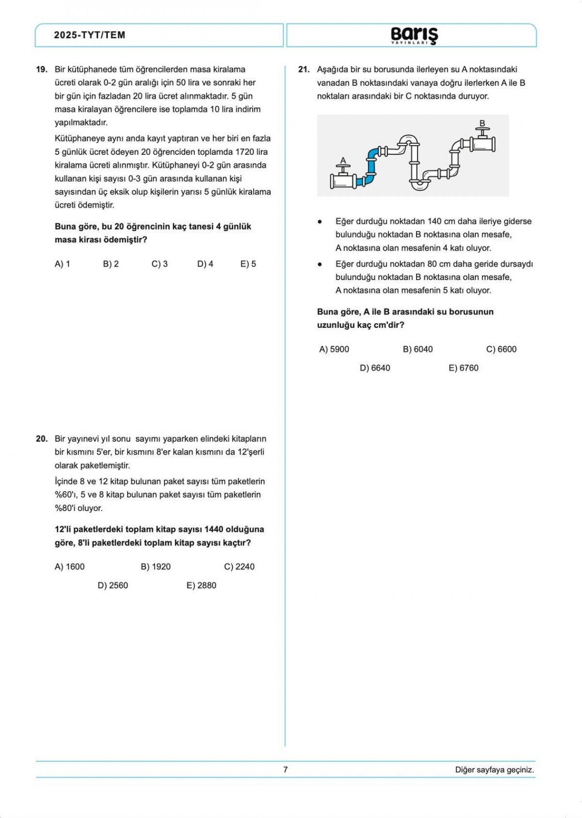 Barış Yayınları TYT Matematik Denemesi 8 Adet