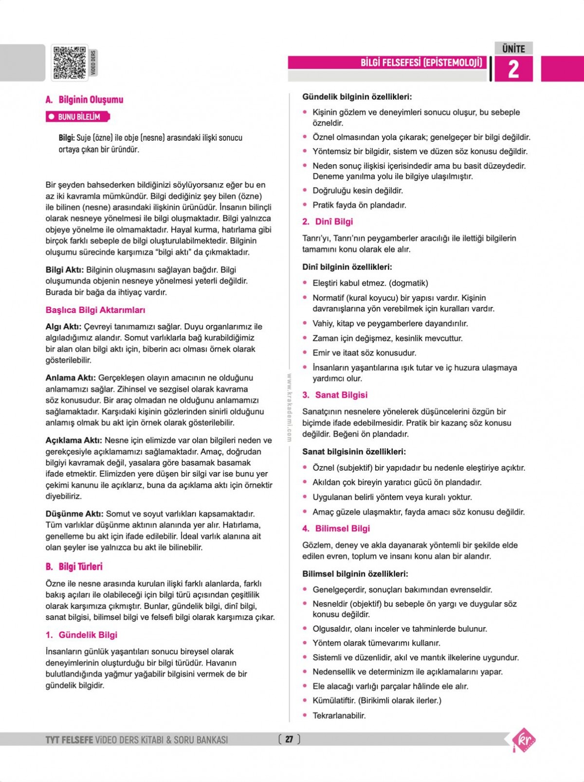 Can Köni-Bülent Tanık TYT Felsefe Video Ders Kitabı Soru Bankası KR Akademi Yayınları Can Köni-Bülent Tanık TYT Felsefe Video Ders Kitabı Soru Bankası KR Akademi Yayınları