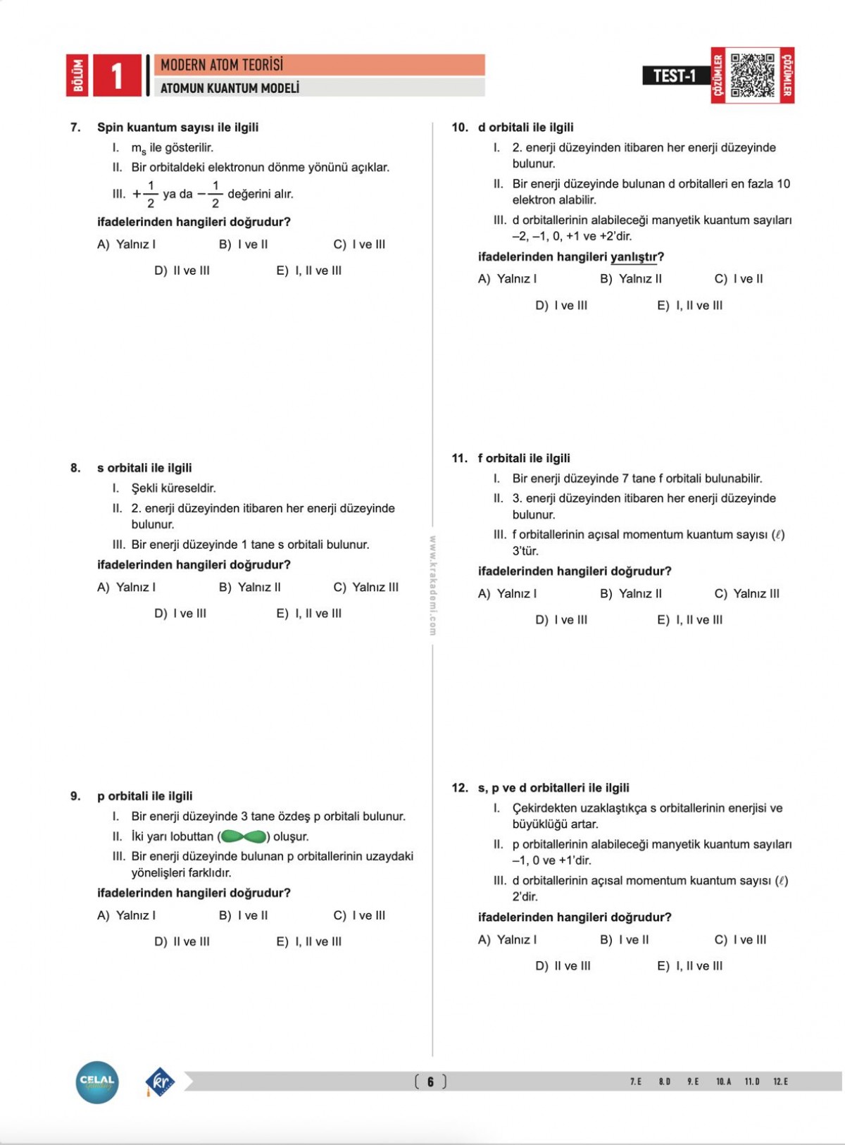 Celal Hoca AYT Kimya Soru Bankası KR Akademi Yayınları Celal Hoca AYT Kimya Soru Bankası KR Akademi Yayınları
