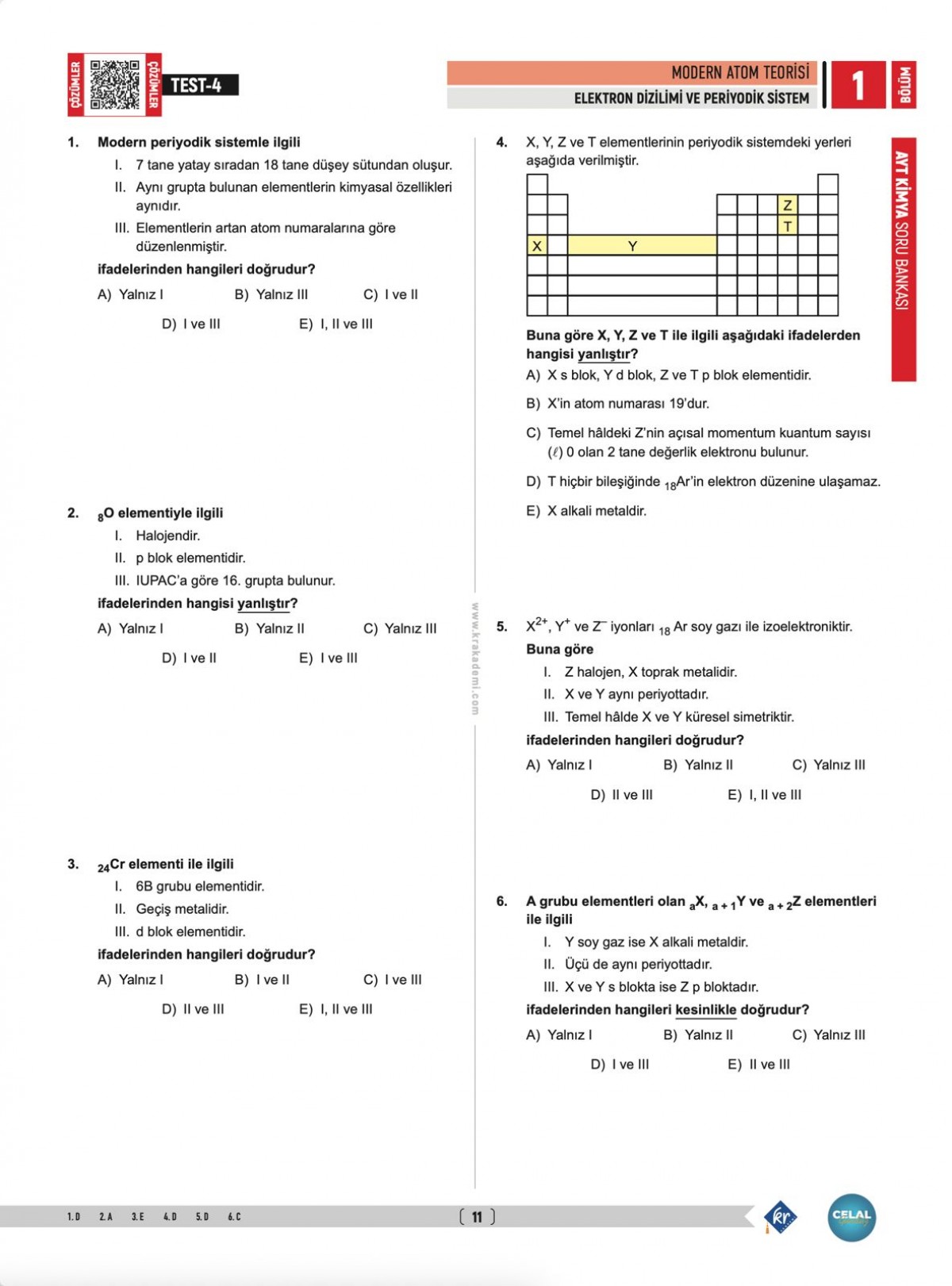 Celal Hoca AYT Kimya Soru Bankası KR Akademi Yayınları Celal Hoca AYT Kimya Soru Bankası KR Akademi Yayınları