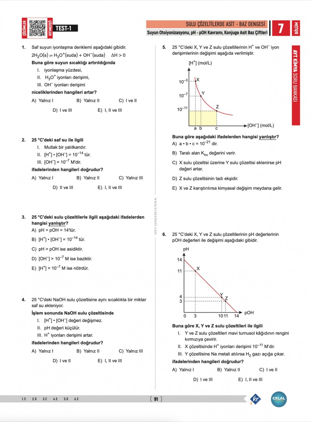 Celal Hoca AYT Kimya Soru Bankası KR Akademi Yayınları