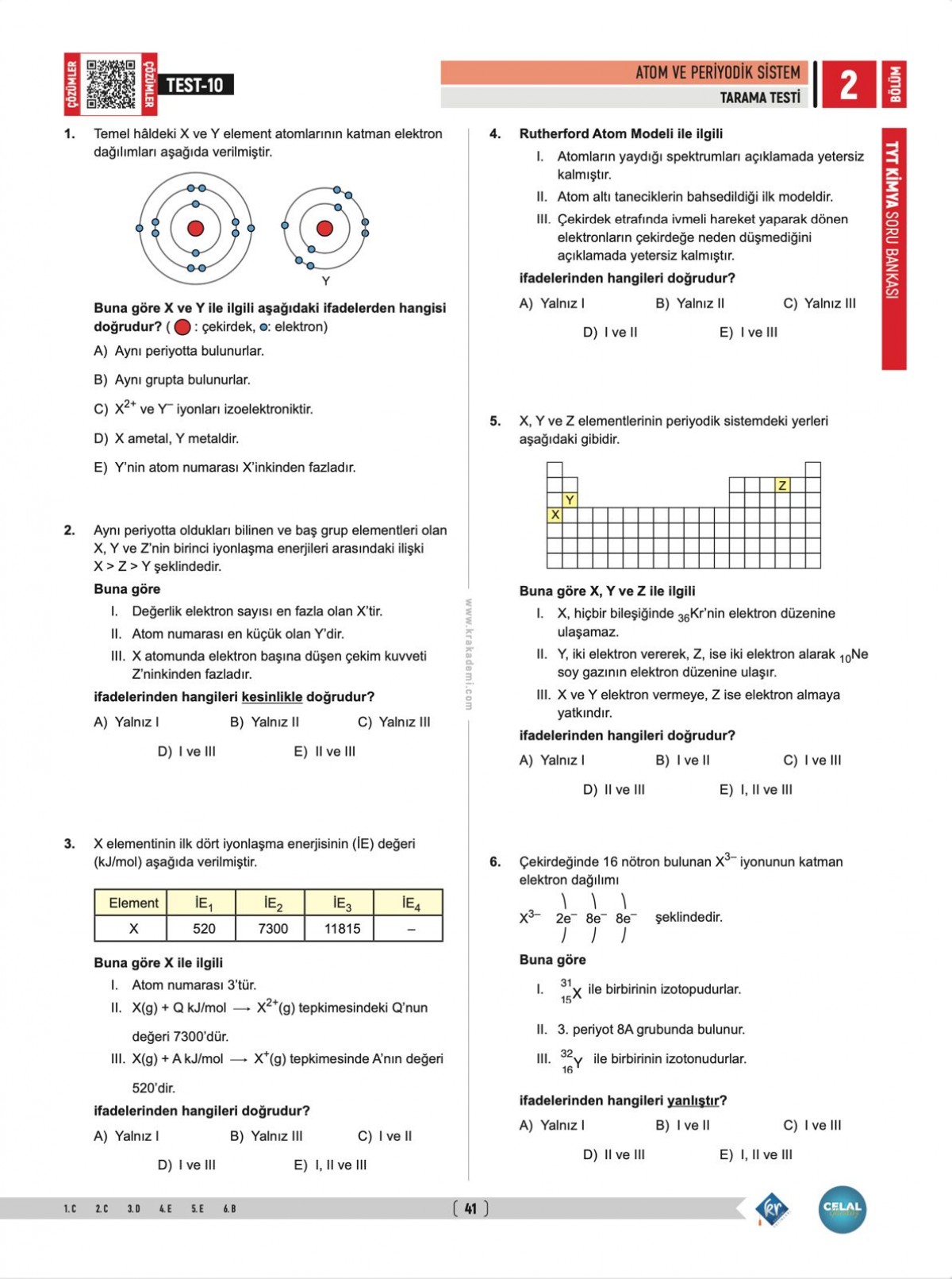 Celal Hoca TYT Kimya Soru Bankası KR Akademi Yayınları Celal Hoca TYT Kimya Soru Bankası KR Akademi Yayınları