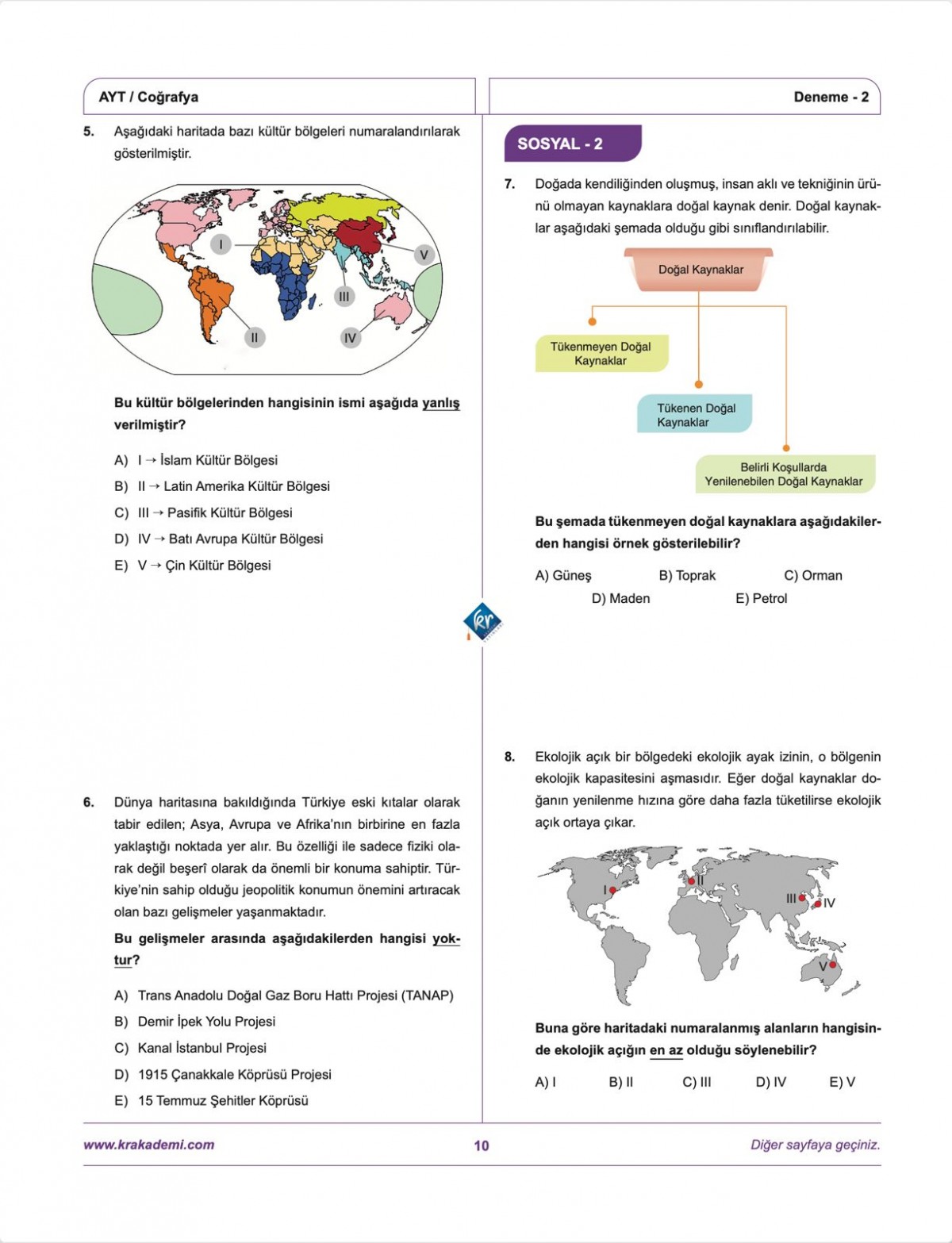 Coğrafyanın Kodları AYT Coğrafya Çözümlü 20 Deneme KR Akademi Yayınları Coğrafyanın Kodları AYT Coğrafya Çözümlü 20 Deneme KR Akademi Yayınları