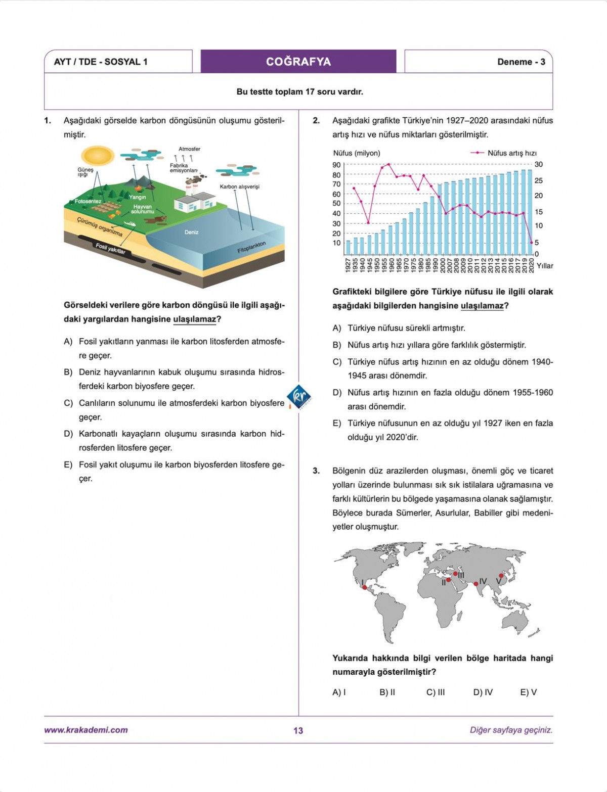 Coğrafyanın Kodları AYT Coğrafya Çözümlü 20 Deneme KR Akademi Yayınları Coğrafyanın Kodları AYT Coğrafya Çözümlü 20 Deneme KR Akademi Yayınları
