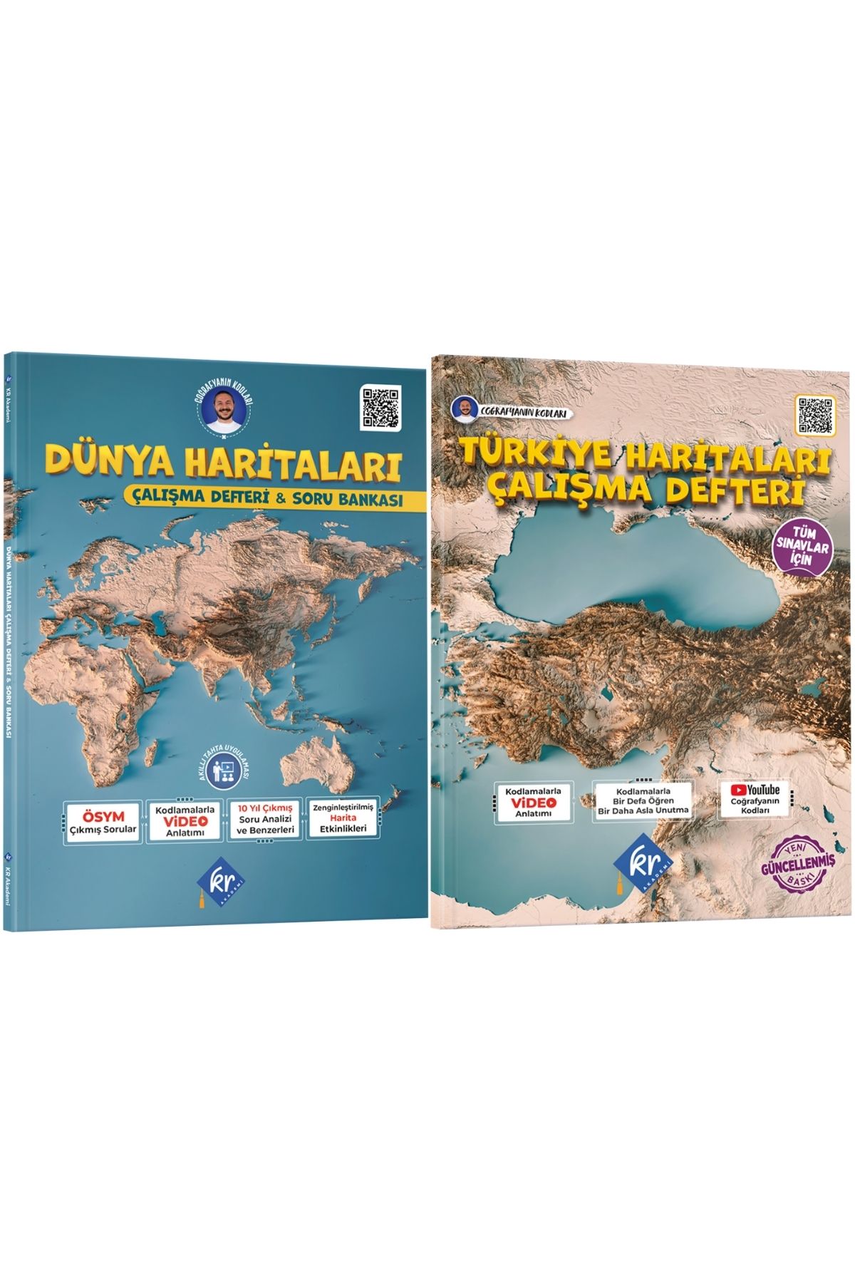 Coğrafyanın Kodları Dünya Haritaları Çalışma Defteri Soru Bankası ve Türkiye Çalışma Defteri Seti (Tüm Sınavlar İçin) KR Akademi Coğrafyanın Kodları Dünya Haritaları Çalışma Defteri Soru Bankası ve Türkiye Çalışma Defteri Seti (Tüm Sınavlar İçin) KR Akademi
