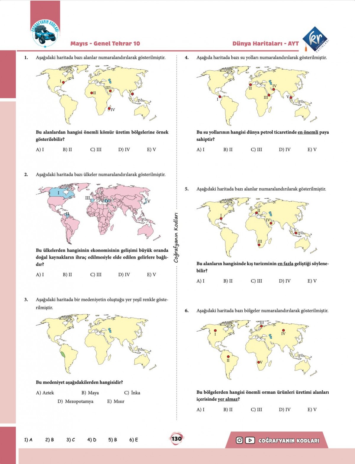 Coğrafyanın Kodları Dünya Haritaları Çalışma Defteri ve Soru Bankası Coğrafyanın Kodları Dünya Haritaları Çalışma Defteri ve Soru Bankası
