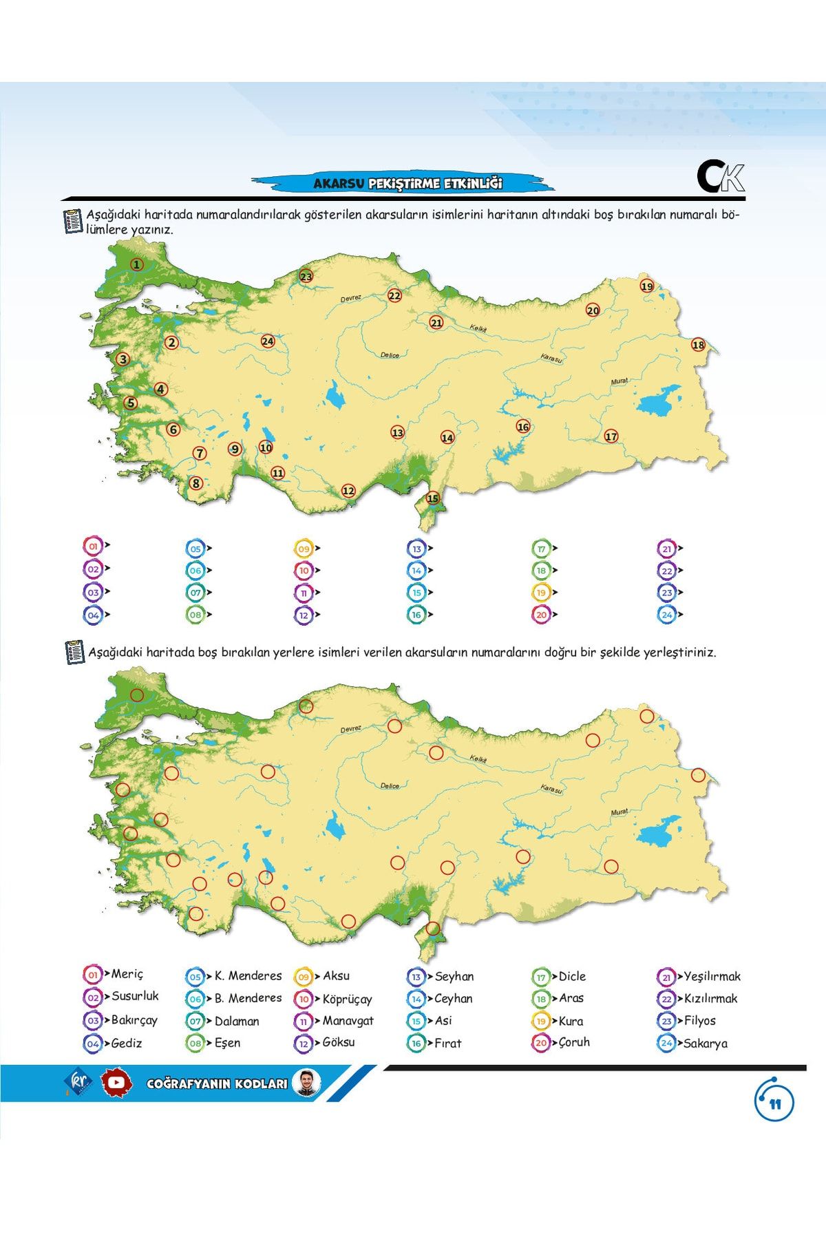Coğrafyanın Kodları Türkiye Haritaları Çalışma Defteri (Tüm Sınavlar İçin) KR Akademi Yayınları