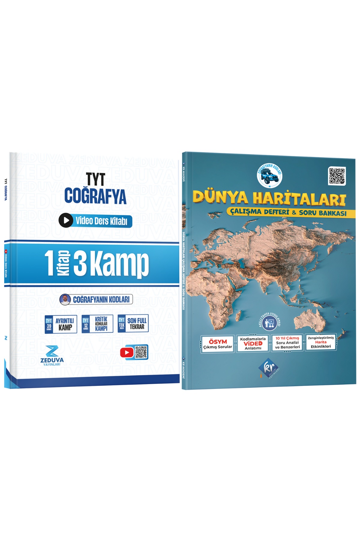 Coğrafyanın Kodları TYT Coğrafya 1 Kitap 3 Kamp Video Ders Kitabı ve Dünya Haritaları Çalışma Defteri Soru Bankası Seti