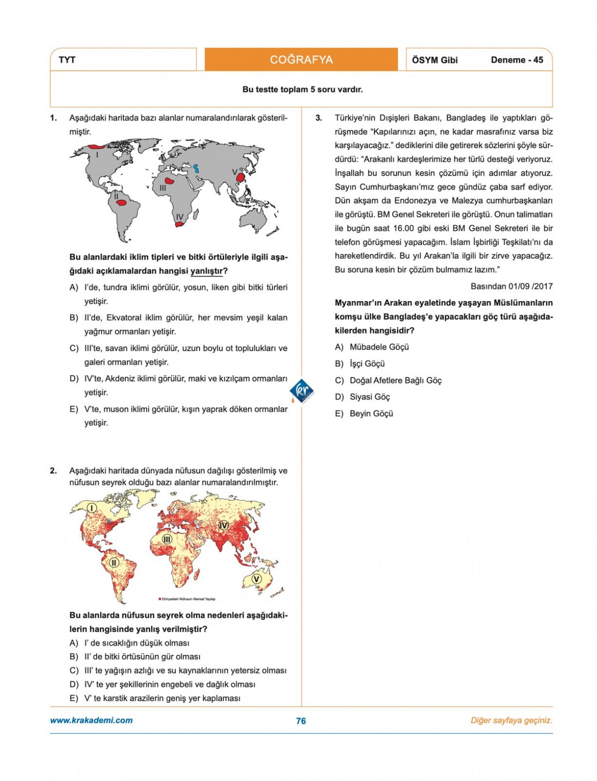 Coğrafyanın Kodları TYT Coğrafya Çözümlü 50 Deneme KR Akademi Yayınları Coğrafyanın Kodları TYT Coğrafya Çözümlü 50 Deneme KR Akademi Yayınları