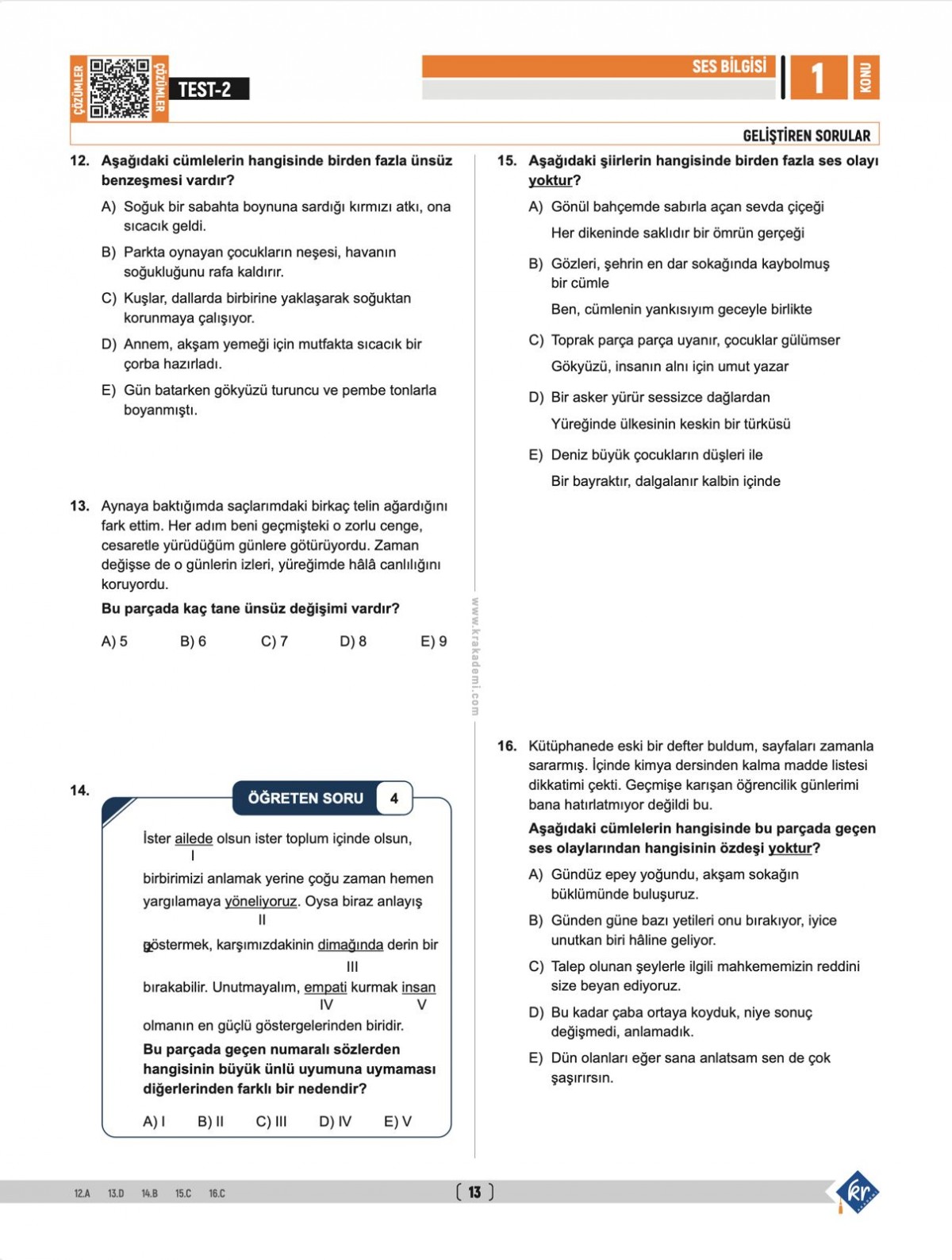 Deniz Hoca Tüm Sınavlar İçin Meşakkat Serisi Dil Bilgisi Soru Bankası KR Akademi Yayınları