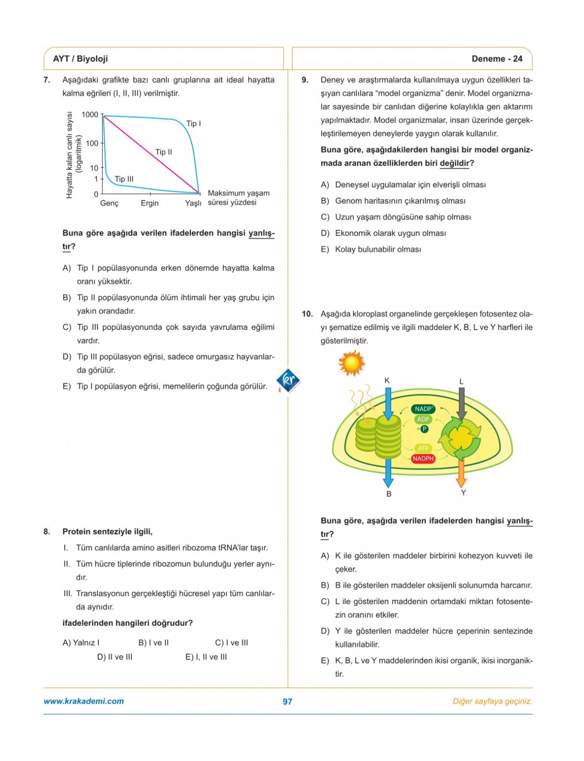 Dr. Biyoloji & Biosem AYT Biyoloji Biyopsi 25 Biyoloji Deneme Dr. Biyoloji & Biosem AYT Biyoloji Biyopsi 25 Biyoloji Deneme