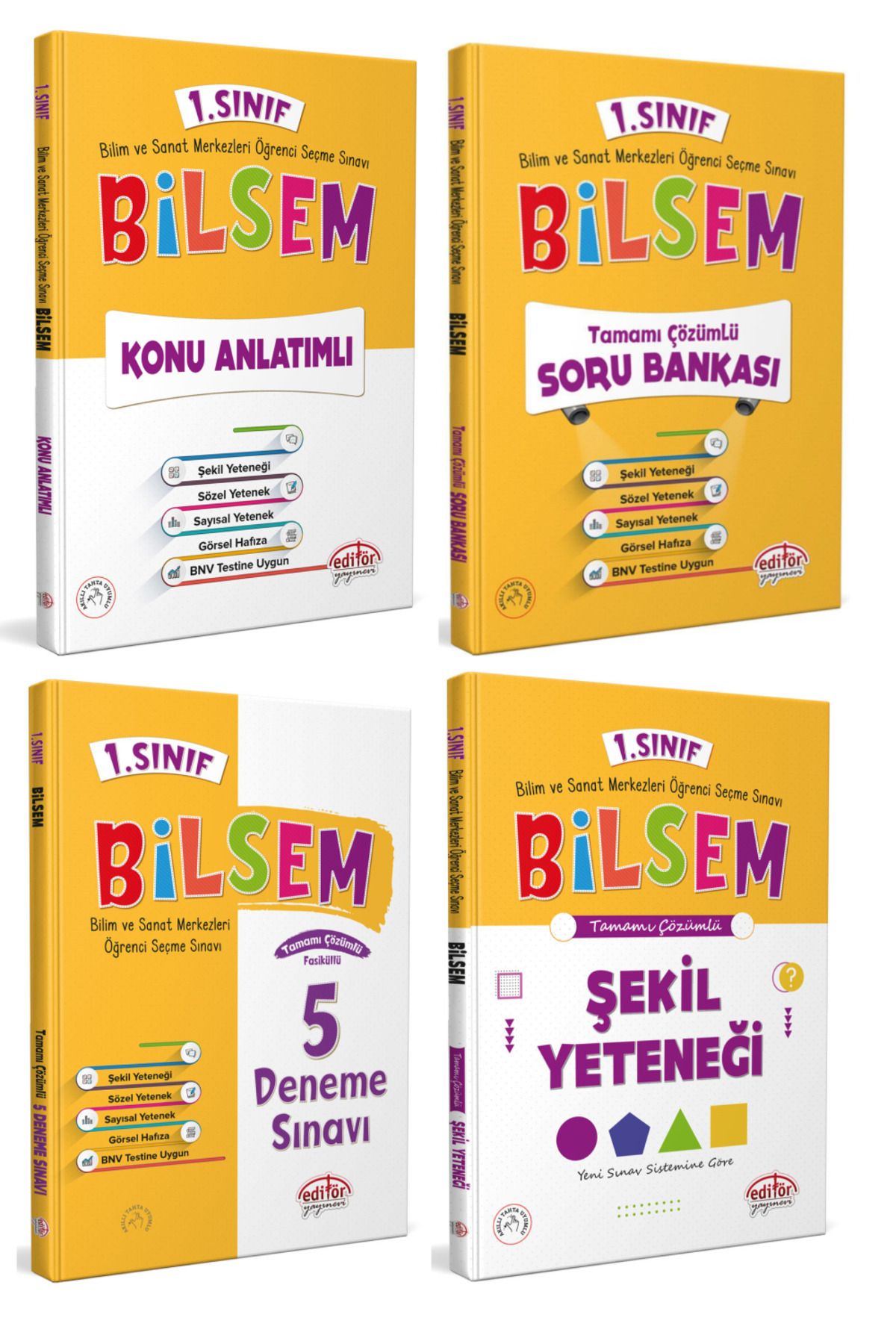 Editör 1. Sınıf Bilsem Konu Soru Deneme Şekil Yeteneği Seti Yeni 2023,
