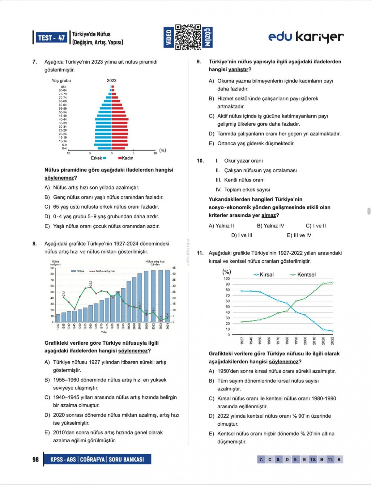 Edu Kariyer Coğrafyanın Kodları 2026 KPSS-AGS Coğrafya Video Çözümlü Soru Bankası