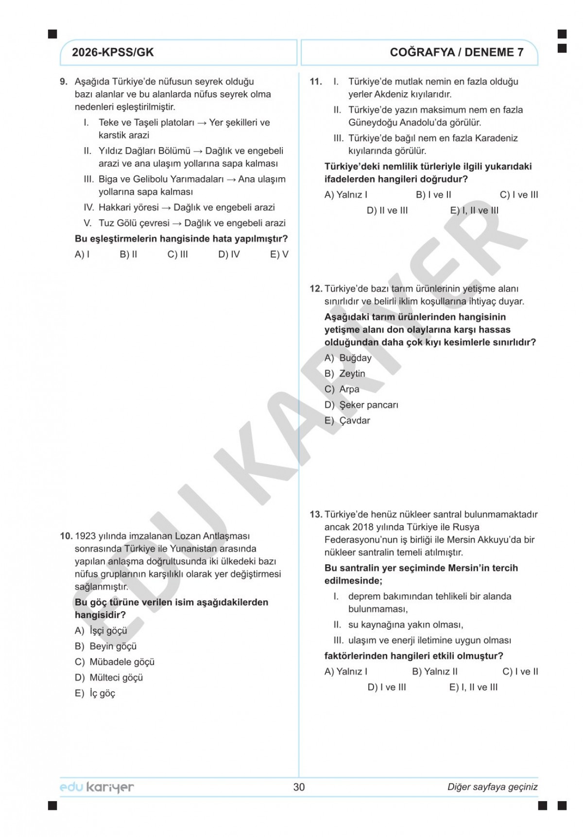 Edu Kariyer Coğrafyanın Kodları 2026 KPSS Coğrafya 20'li Branş Deneme Tamamı Çözümlü Edu Kariyer Coğrafyanın Kodları 2026 KPSS Coğrafya 20'li Branş Deneme Tamamı Çözümlü