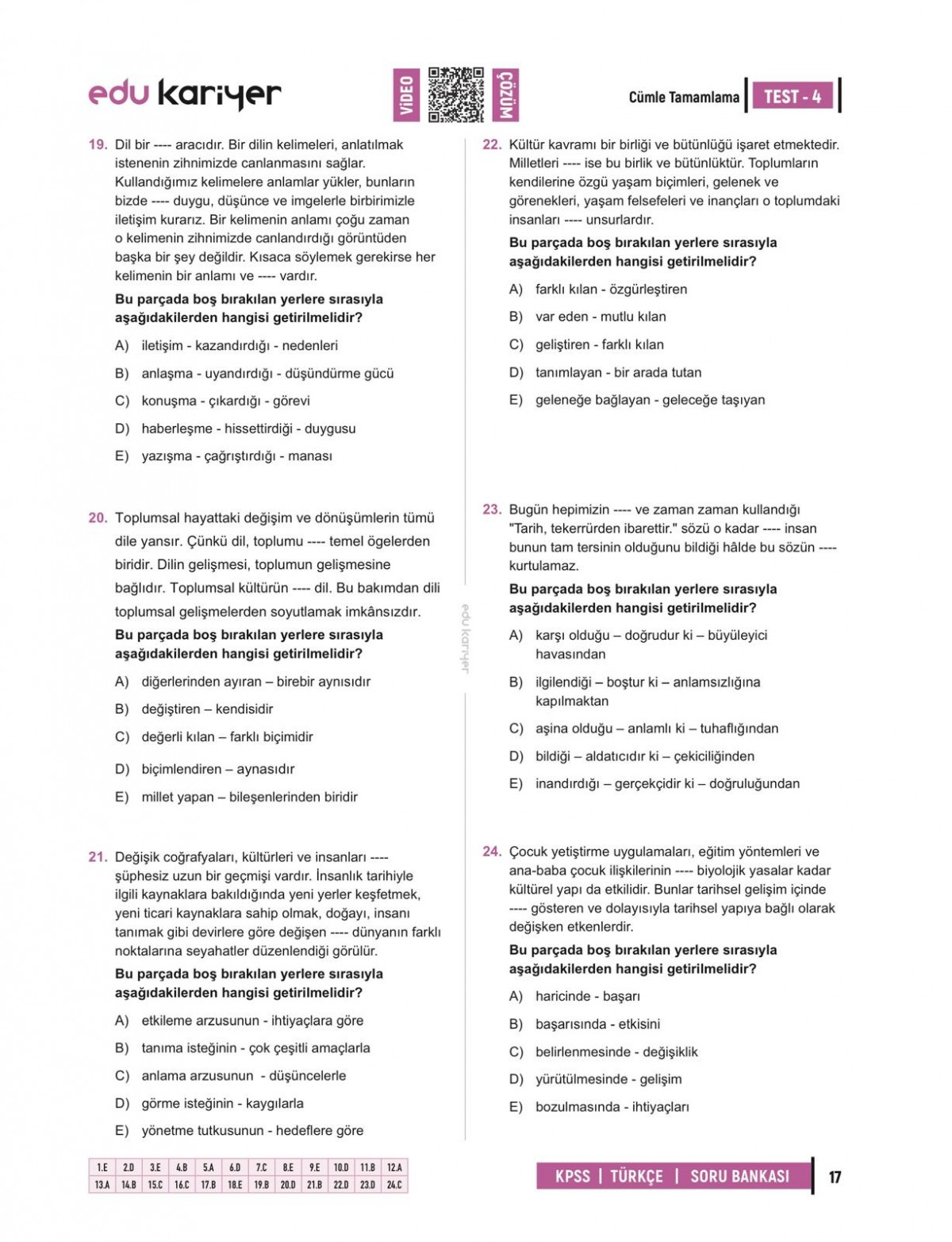 Edu Kariyer Deniz Hoca 2026 KPSS Türkçe Video Çözümlü Soru Bankası Edu Kariyer Deniz Hoca 2026 KPSS Türkçe Video Çözümlü Soru Bankası