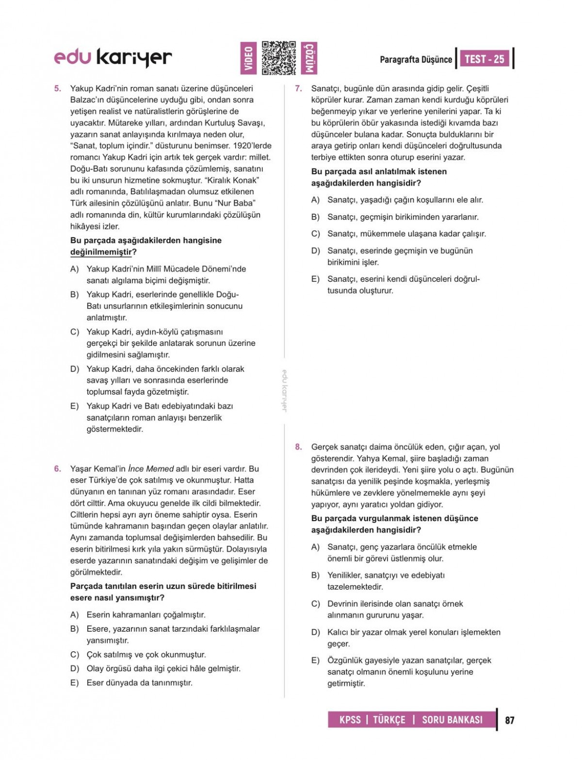 Edu Kariyer Deniz Hoca 2026 KPSS Türkçe Video Çözümlü Soru Bankası Edu Kariyer Deniz Hoca 2026 KPSS Türkçe Video Çözümlü Soru Bankası